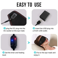 Electric Heated Massage Eye Mask - 3-Gear Vibration & Timer, Relieves Eye Fatigue from Overuse, Reduces Dark Circles, Aids Sleep